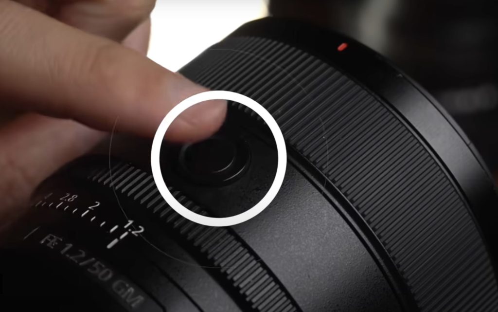 bouton objectif Sony 