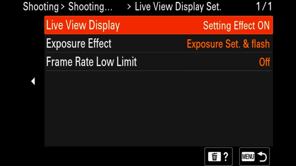 Comment activer le live view sur Sony
