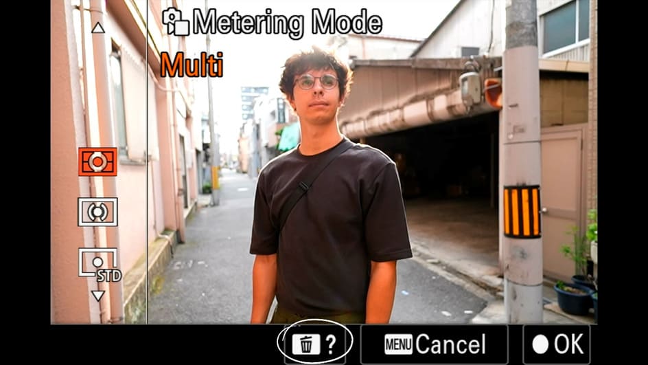 mode de mesure multi sur appareil photo