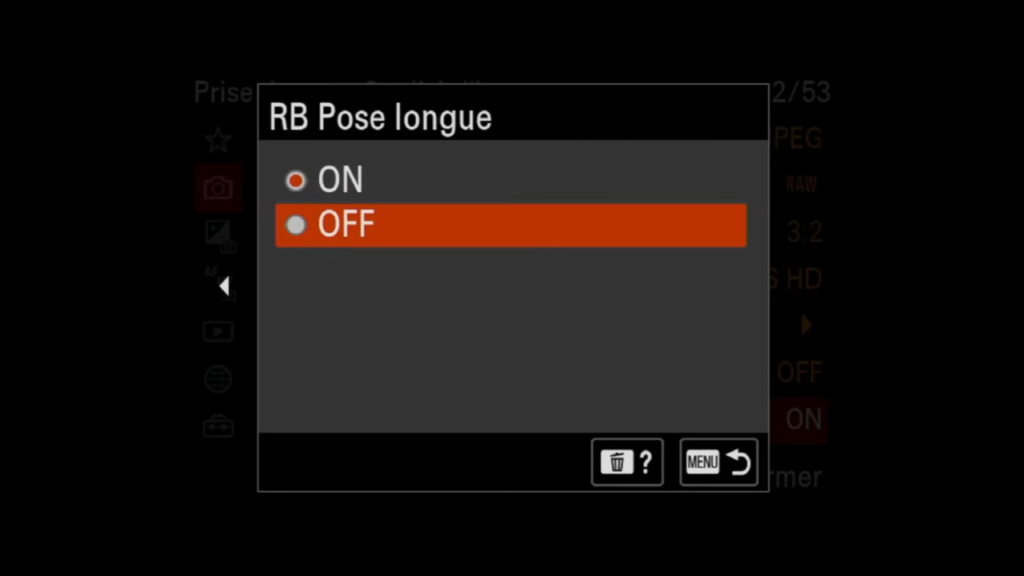 réduction de bruit menu sony a7iv